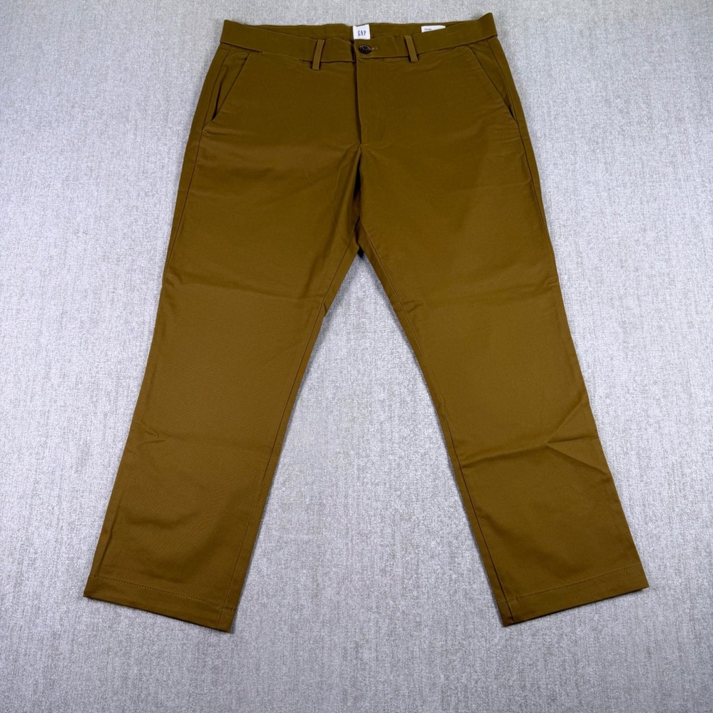 GAP Skinny Chinos 33x25 Brown Tobacco Flat Front Casual Pants *hemmed